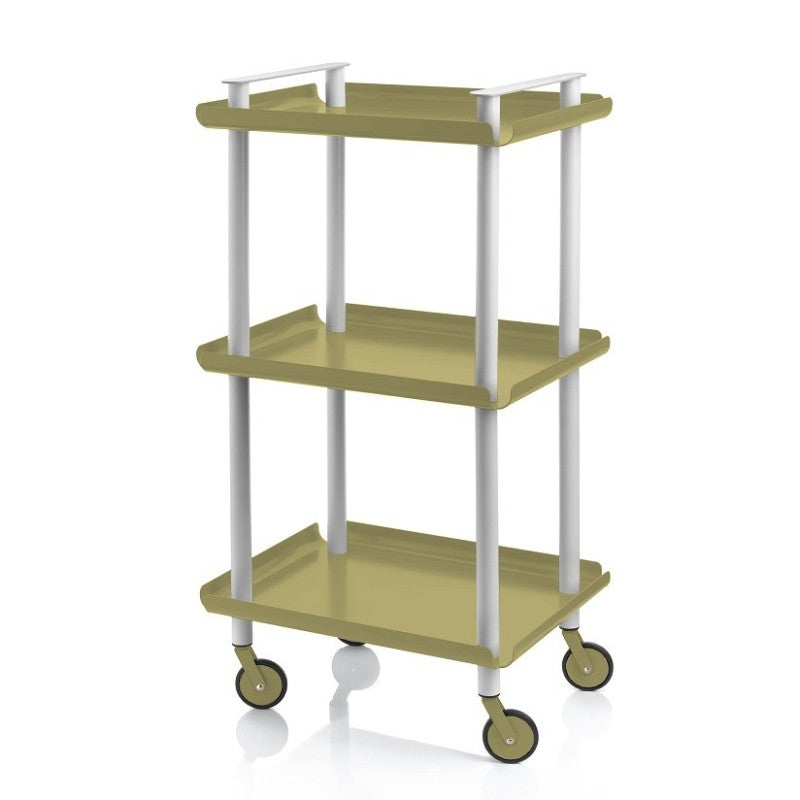 Carrello da Cucina/Portaoggetti  in metallo con 3 ripiani, struttura grigia, LEKY