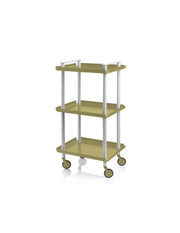 Carrello da Cucina/Portaoggetti  in metallo con 3 ripiani, struttura grigia, LEKY