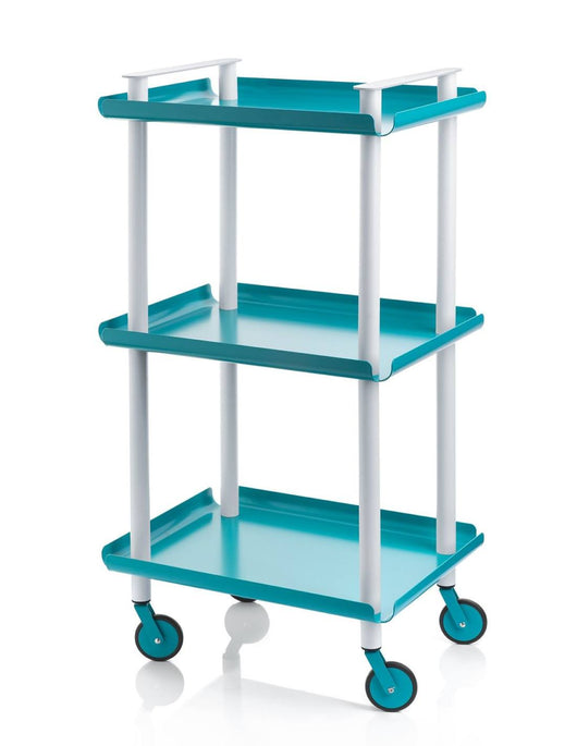 Carrello da Cucina/Portaoggetti  in metallo con 3 ripiani, struttura grigia, LEKY