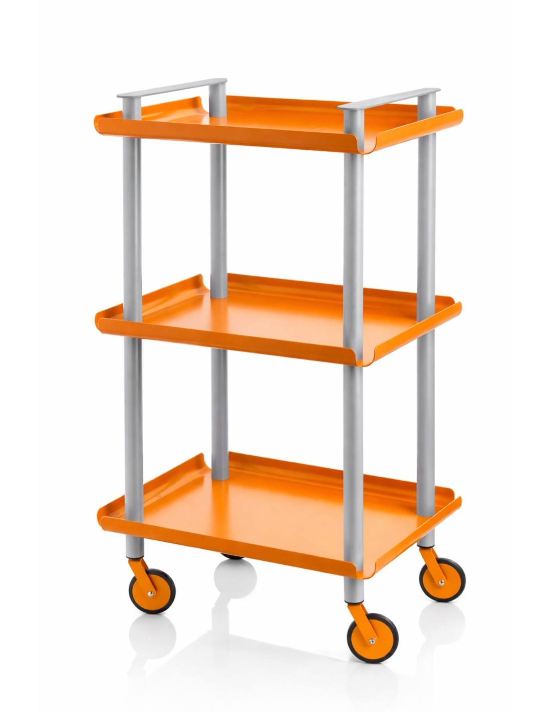 Carrello da Cucina/Portaoggetti  in metallo con 3 ripiani, struttura grigia, LEKY