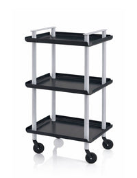 Carrello da Cucina/Portaoggetti  in metallo con 3 ripiani, struttura grigia, LEKY