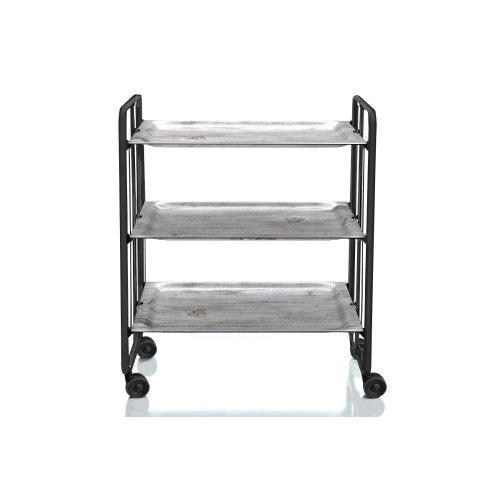 Carrello da servizio pieghevole BAUHAUS – 3 ripiani, struttura in metallo nero