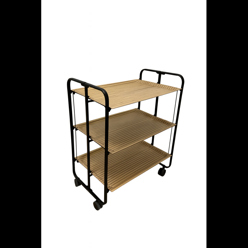 Carrello da servizio pieghevole BAUHAUS – 3 ripiani, struttura in metallo nero