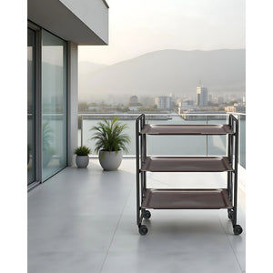 Carrello da servizio pieghevole BAUHAUS – 3 ripiani, struttura in metallo nero