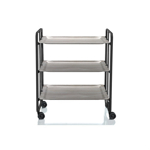 Carrello da servizio pieghevole BAUHAUS – 3 ripiani, struttura in metallo nero