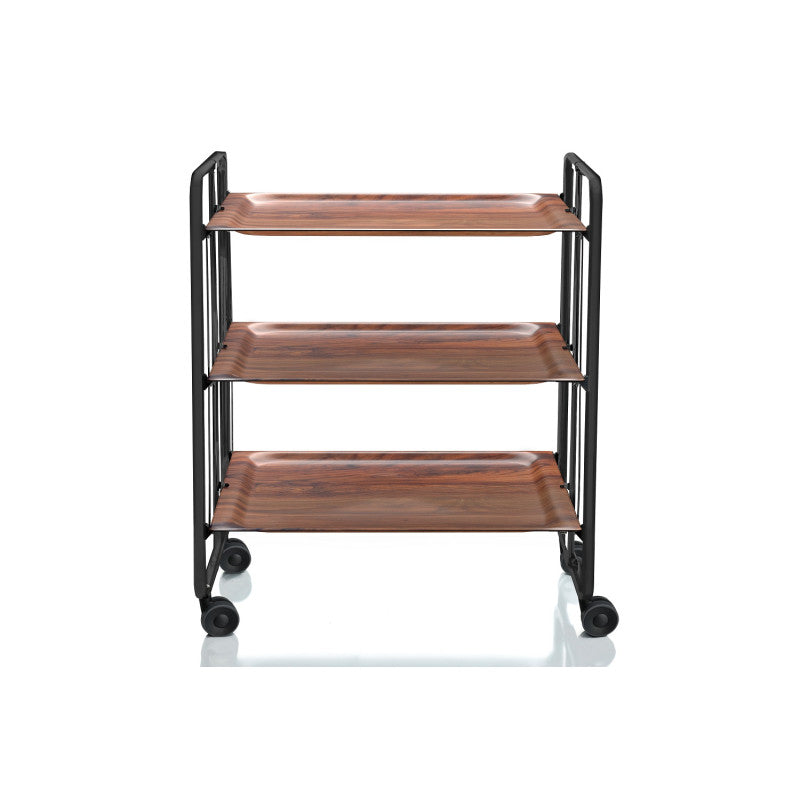 Carrello da servizio pieghevole BAUHAUS – 3 ripiani, struttura in metallo nero