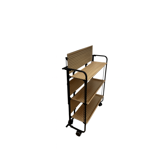 Carrello da servizio pieghevole BAUHAUS – 3 ripiani, struttura in metallo nero