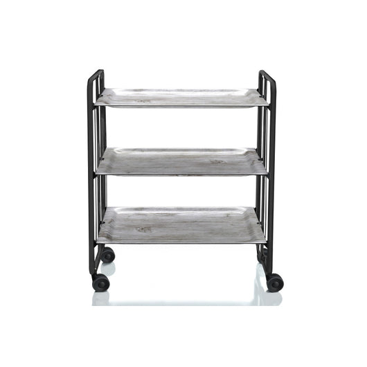 Carrello da servizio pieghevole BAUHAUS – 3 ripiani, struttura in metallo nero