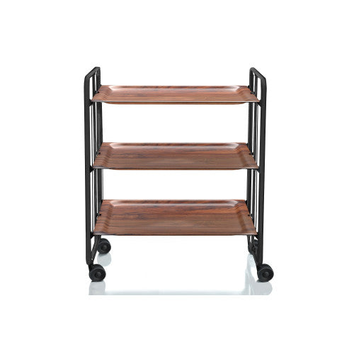Carrello da servizio pieghevole BAUHAUS – 3 ripiani, struttura in metallo nero