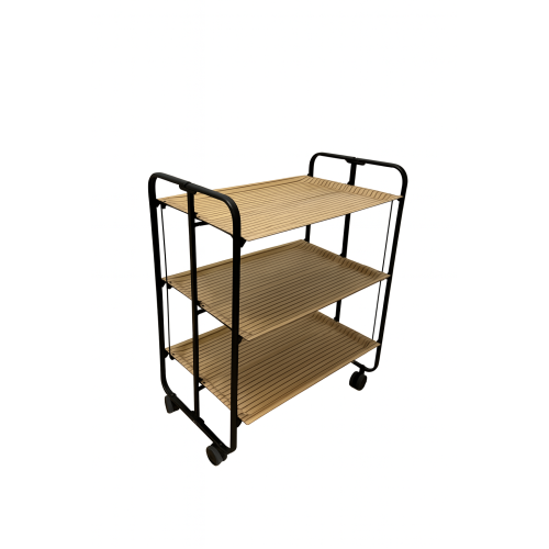 Carrello da servizio pieghevole BAUHAUS – 3 ripiani, struttura in metallo nero