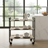 Carrello da servizio pieghevole BAUHAUS – 3 ripiani, struttura in metallo nero