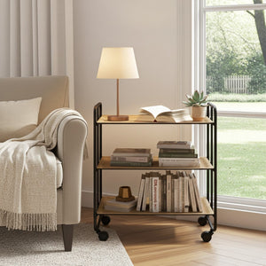 Carrello da servizio pieghevole BAUHAUS – 3 ripiani, struttura in metallo nero