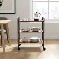 Carrello da servizio pieghevole BAUHAUS – 3 ripiani, struttura in metallo nero