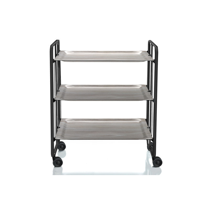 Carrello da servizio pieghevole BAUHAUS – 3 ripiani, struttura in metallo nero