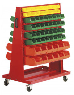 Carrello in lamiera per contenitori a bocca di lupo Serie 2000 - Larghezza 106 cm