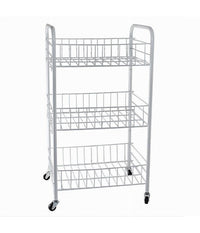 Carrello In Metallo Da Bagno Portaoggetti 3 Ripiani Porta Oggetti Con Ruote 52531         