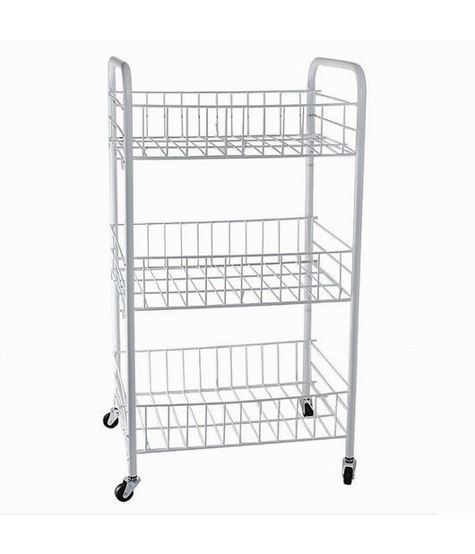 Carrello In Metallo Da Bagno Portaoggetti 3 Ripiani Porta Oggetti Con Ruote 52531         