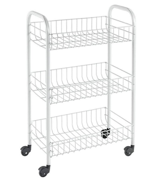 Carrello In Metallo Da Bagno Portaoggetti 3 Ripiani Porta Oggetti Con Ruote 52531         