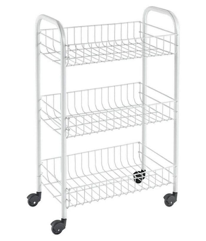 Carrello In Metallo Da Bagno Portaoggetti 3 Ripiani Porta Oggetti Con Ruote 52531         