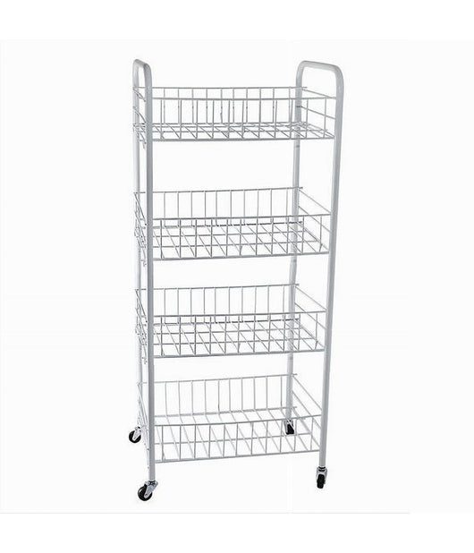 Carrello In Metallo Da Bagno Portaoggetti 4 Ripiani Porta Oggetti Con Ruote 52532         