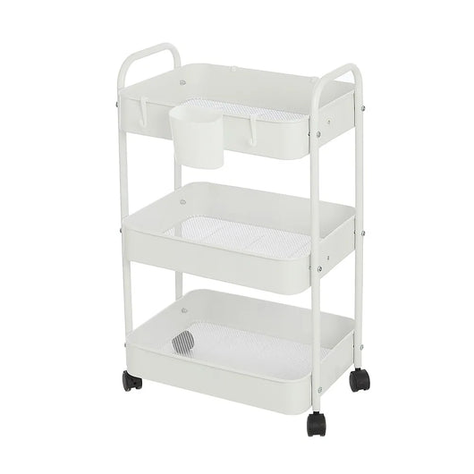 Carrello multiuso in metallo bianco con portata 5 kg per ripiano