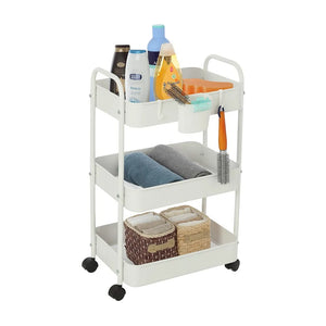 Carrello multiuso in metallo bianco con portata 5 kg per ripiano