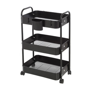 Carrello multiuso in metallo nero con portata 5 kg per ripiano