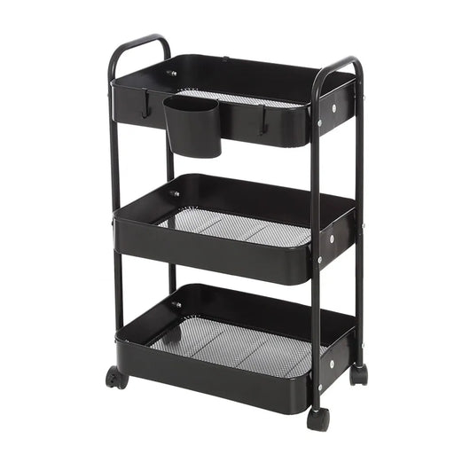 Carrello multiuso in metallo nero con portata 5 kg per ripiano