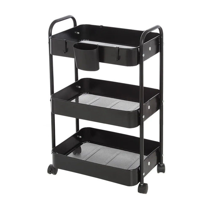 Carrello multiuso in metallo nero con portata 5 kg per ripiano