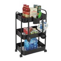 Carrello multiuso in metallo nero con portata 5 kg per ripiano