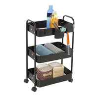 Carrello multiuso in metallo nero con portata 5 kg per ripiano