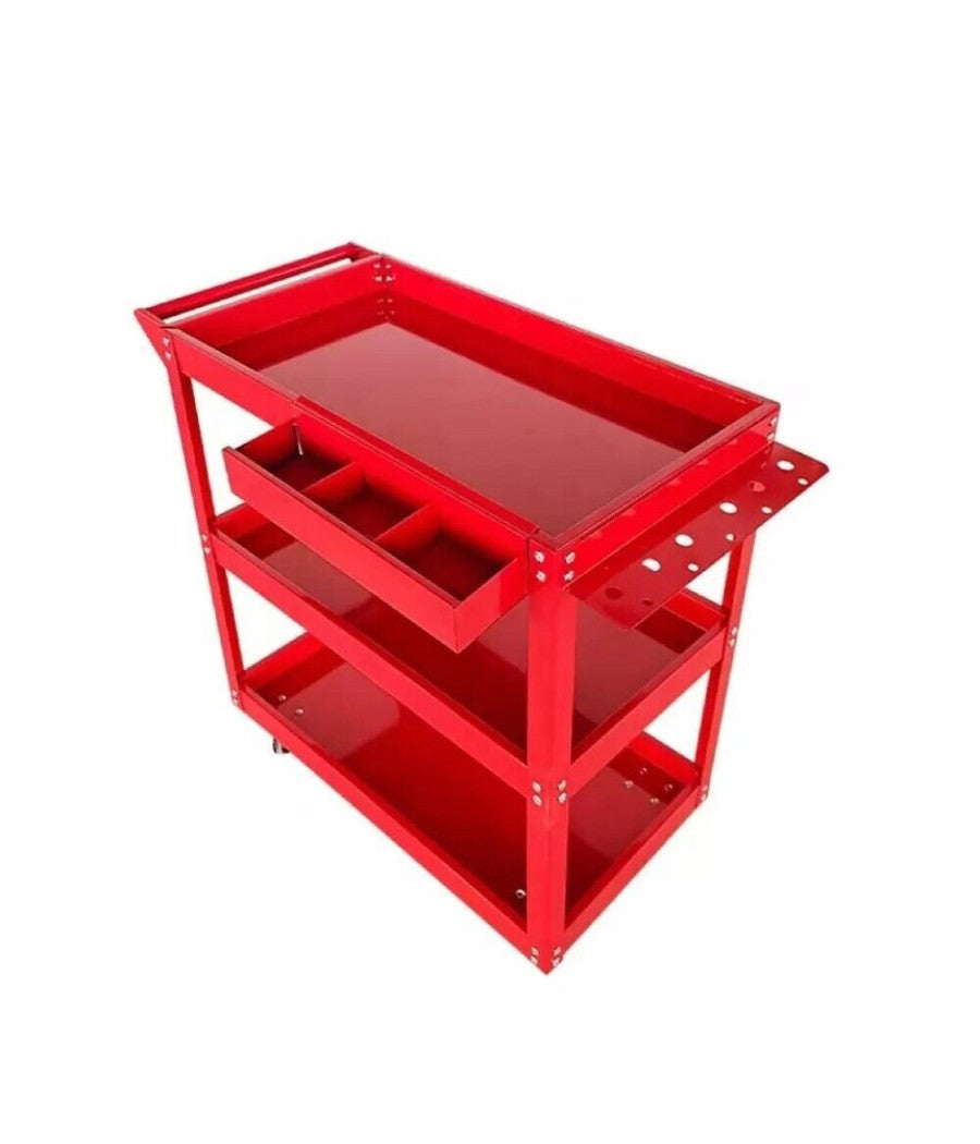 Carrello Per Attrezzi Da Officina Portautensili 3 Ripiani Con 4 Ruote 89824         