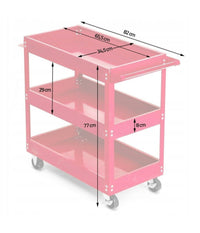Carrello Per Attrezzi Da Officina Portautensili 3 Ripiani Con 4 Ruote 89824         