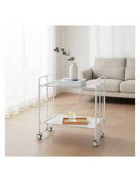 Carrello pieghevole a 2 ripiani con ruote – Salvaspazio, stile moderno, – Struttura bianca - BAUHAUS