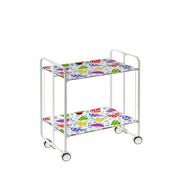 Carrello pieghevole a 2 ripiani con ruote – Salvaspazio, stile moderno, – Struttura bianca - BAUHAUS