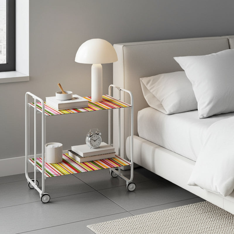 Carrello pieghevole a 2 ripiani con ruote – Salvaspazio, stile moderno, – Struttura bianca - BAUHAUS