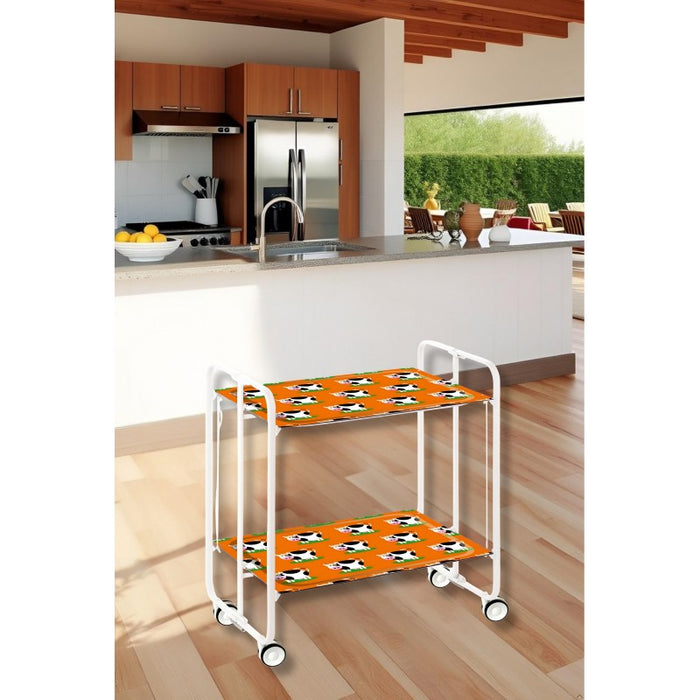 Carrello pieghevole a 2 ripiani con ruote – Salvaspazio, stile moderno, – Struttura bianca - BAUHAUS