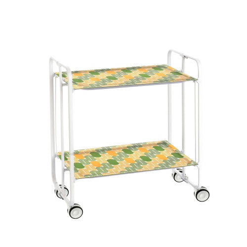 Carrello pieghevole a 2 ripiani con ruote – Salvaspazio, stile moderno, – Struttura bianca - BAUHAUS