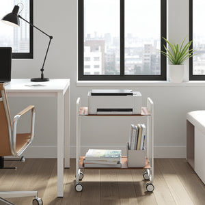 Carrello pieghevole a 2 ripiani con ruote – Salvaspazio, stile moderno, – Struttura bianca - BAUHAUS