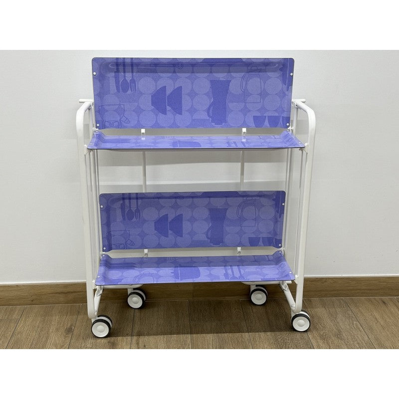 Carrello pieghevole a 2 ripiani con ruote – Salvaspazio, stile moderno, – Struttura bianca - BAUHAUS