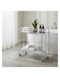 Carrello pieghevole a 2 ripiani con ruote – Salvaspazio, stile moderno, – Struttura bianca - BAUHAUS