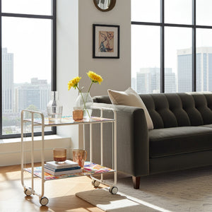 Carrello pieghevole a 2 ripiani con ruote – Salvaspazio, stile moderno, – Struttura bianca - BAUHAUS