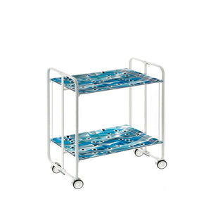 Carrello pieghevole a 2 ripiani con ruote – Salvaspazio, stile moderno, – Struttura bianca - BAUHAUS