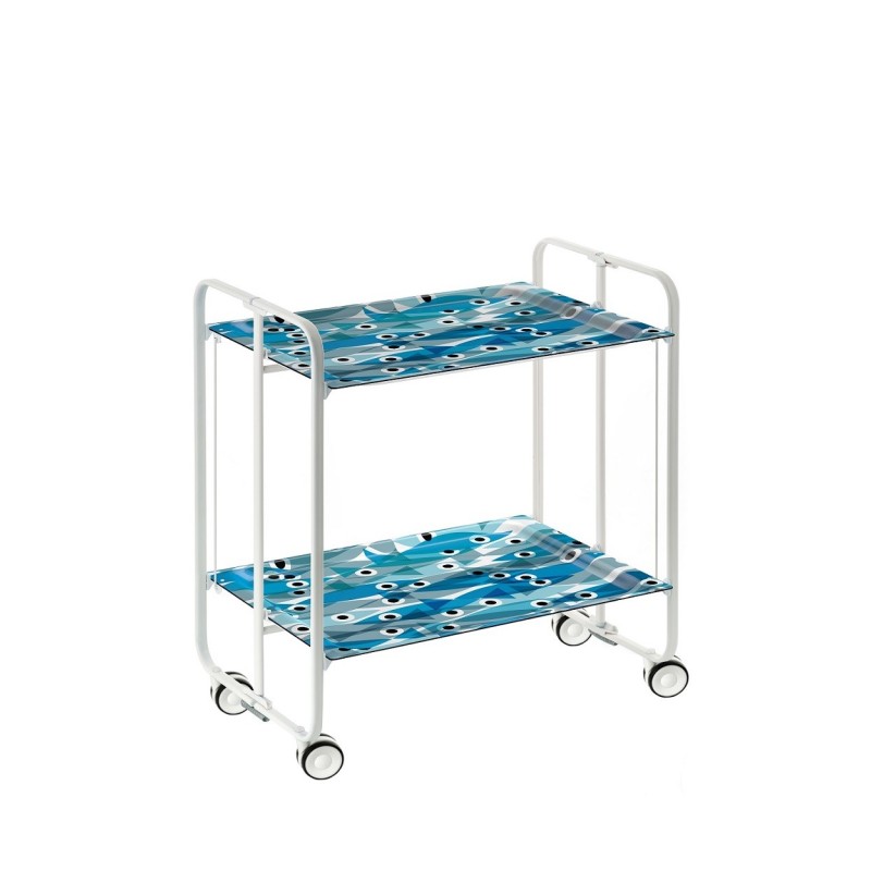 Carrello pieghevole a 2 ripiani con ruote – Salvaspazio, stile moderno, – Struttura bianca - BAUHAUS