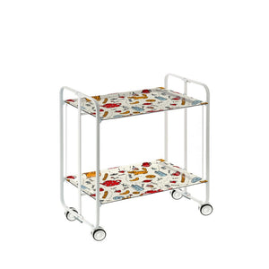 Carrello pieghevole a 2 ripiani con ruote – Salvaspazio, stile moderno, – Struttura bianca - BAUHAUS