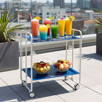 Carrello pieghevole a 2 ripiani con ruote – Salvaspazio, stile moderno, – Struttura bianca - BAUHAUS