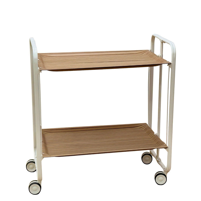 Carrello pieghevole a 2 ripiani con ruote – Salvaspazio, stile moderno, – Struttura bianca - BAUHAUS