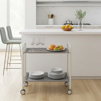 Carrello pieghevole a 2 ripiani con ruote – Salvaspazio, stile moderno, – Struttura bianca - BAUHAUS