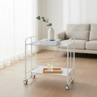 Carrello pieghevole a 2 ripiani con ruote – Salvaspazio, stile moderno, – Struttura bianca - BAUHAUS