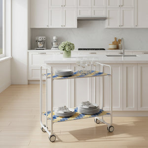 Carrello pieghevole a 2 ripiani con ruote – Salvaspazio, stile moderno, – Struttura bianca - BAUHAUS